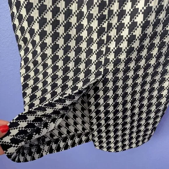 Women's Zara Basics Dress Pencil Skirt Small Houndstooth Dark Academia Punk Goth - Picture 7 of 9
